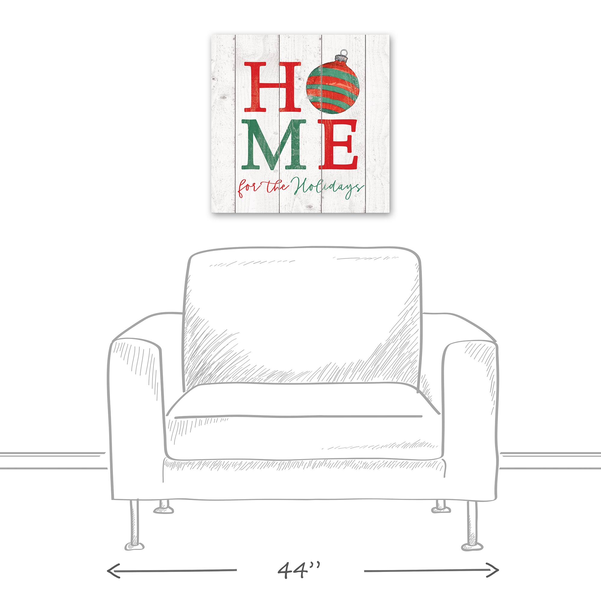 Home For Holidays Ornament 20x20 Canvas Wall Art